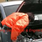 engine bay check by inspector